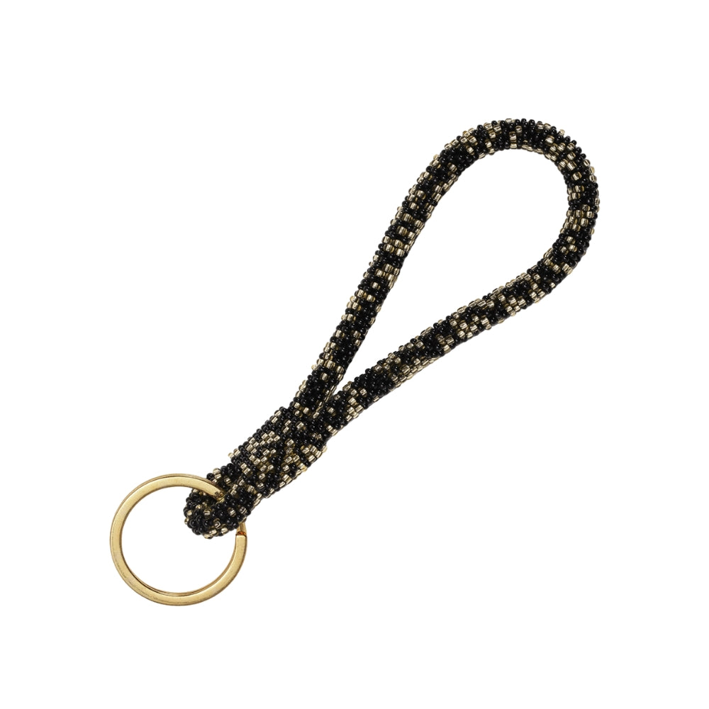 Olivia nøglering - sort/guldfarvet